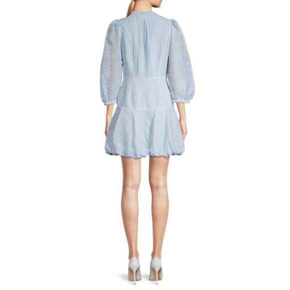 Rebecca Taylor Puff-Sleeve Bubble-Hem Dress Size 8 - Picture 2 of 10